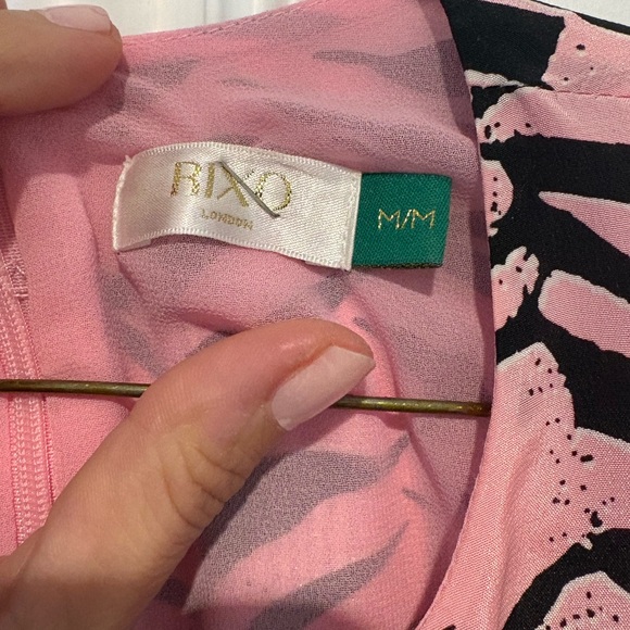 RIXO Pink and Black Zebra Long Sleeve Dress - Picture 3 of 7